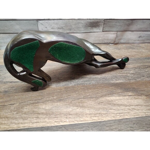 Vintage Cast Metal Bronze Finish Doberman Pincher Figurine Standing Regal Lodge - Picture 5 of 7